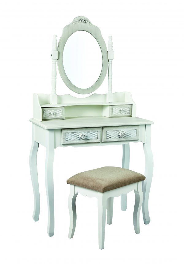 Brittany Dressing Table (with Mirror & Stool) - Image 2