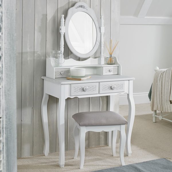 Brittany Dressing Table (with Mirror & Stool) - Image 3