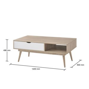 Alford Coffee Table – Sonoma Oak & White