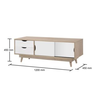 Alford TV Unit – Sonoma Oak & White