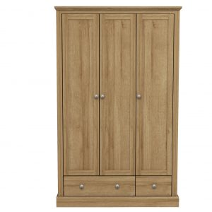 Devon 3 Door 2 Drawer Wardrobe – Oak