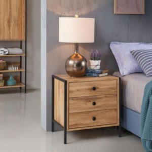 Zahra Nightstand with 3 drawers