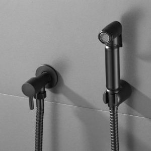 Douche Shower Spray kit with Wall Bracket & Hose - Black