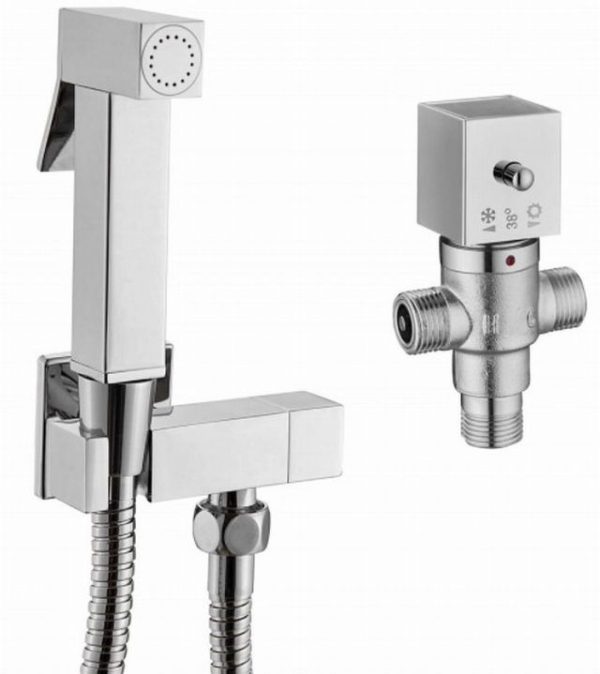 Square Thermostatic Douche Kit