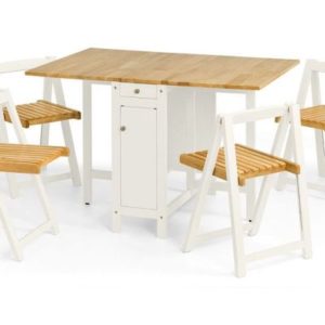 Savoy Dining Set – White/Natural